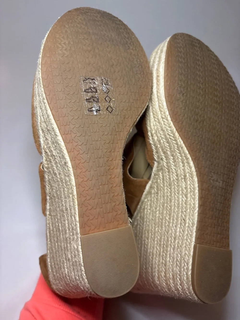 MICHAEL Michael Kors Damita Tan Suede Espadrille with Front Zip Size 11